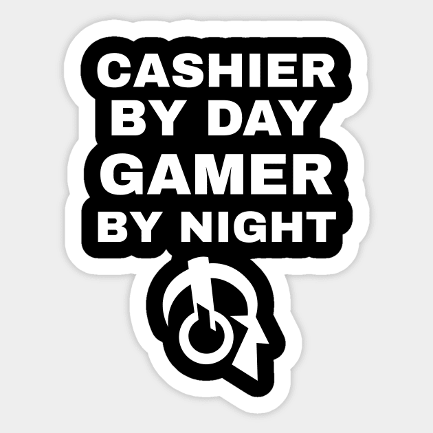 Cashier By Day Gamer By Night Sticker by fromherotozero